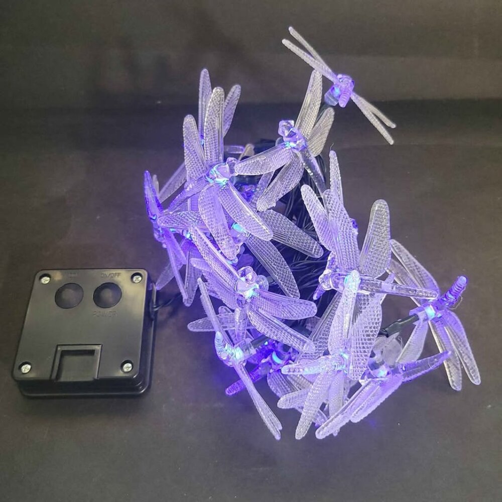 Set of Luminar Solar-Powered Dragonfly String Lights